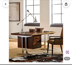 Live Edge Wood Writing Desk with Drawers