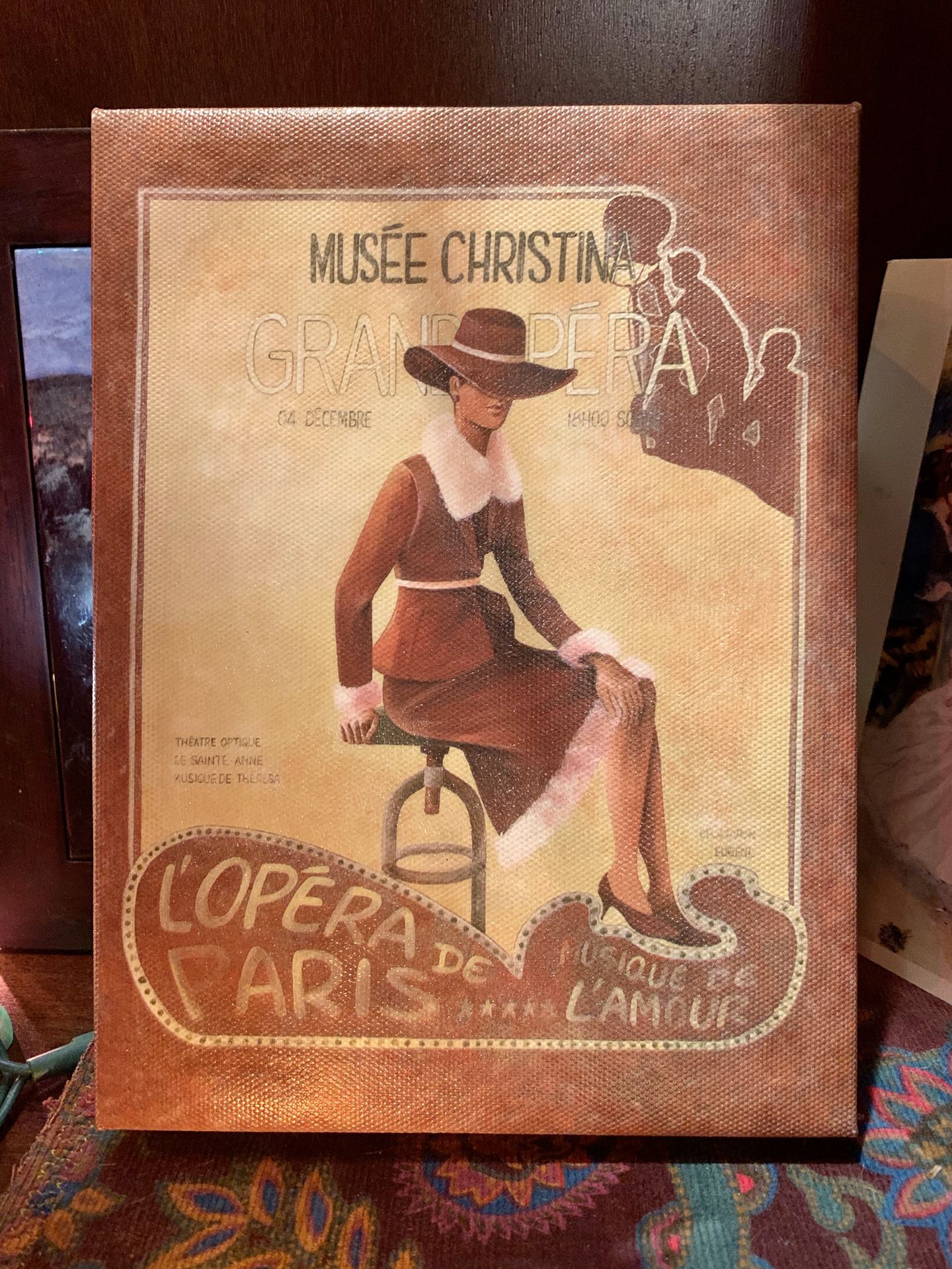 Musée Christina L’Opéra De Paris Musique De L’amour French Retro Canvas Print