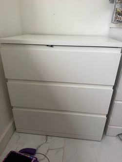 IKEA Malm White 3-Drawer Dresser