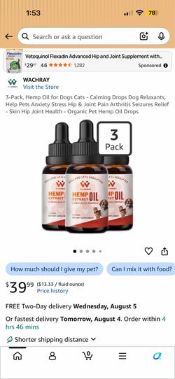 New pet hemp oil calming drops