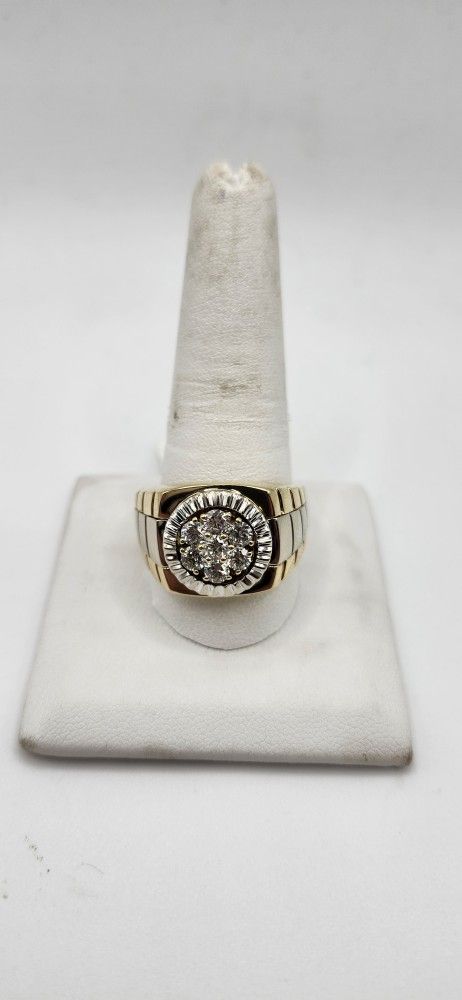 10kt Two Tone Gold 1.0cttw Diamond Ring 9.0G
