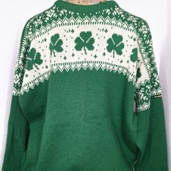 Blarney Castle Irish Wool Shamrock Sweater 1980s