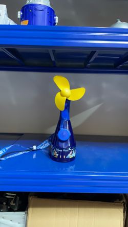 Walt Disney World Parks Misting Water Spray Bottle Fan with Blue Lanyard Tested