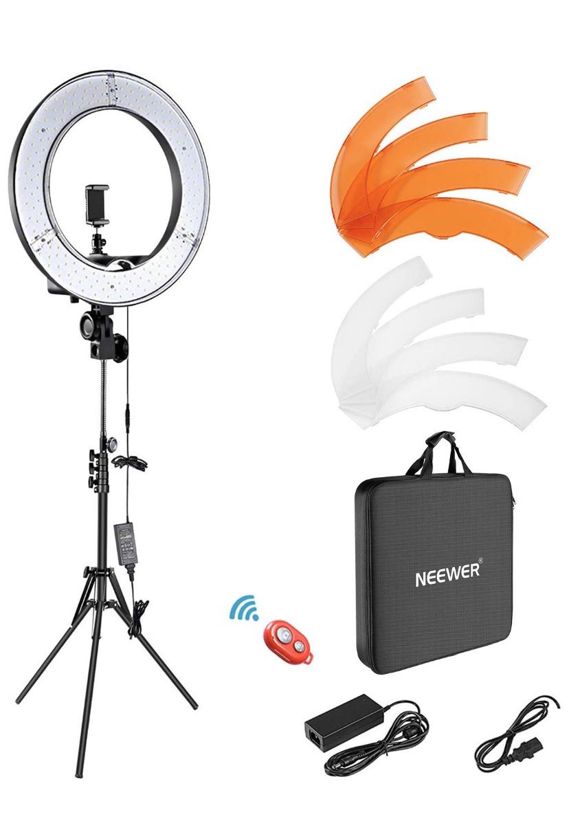 Neewer Ring Light Kit:18"/48cm Outer 55W 5500K Dimmable LED Ring Light, Light Stand, Carrying Bag for Camera,Smartphone,YouTube,Self-Portrait Shooting