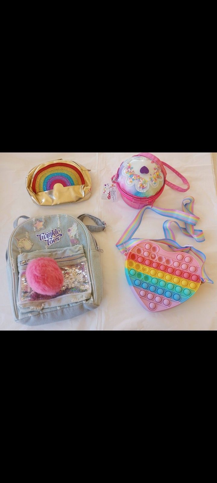 Girl Bag Bundle Sketchers Backpack, Claire's Purse, Fidget Bag All For $20