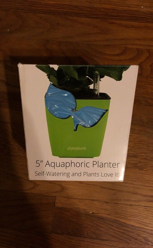 Aquaphoric Self Watering Planter (5”) + Fiber Soil = Foolproof Indoor Home Garden. Modern Decorative Planter Pot for All House Plants, Flowers, Herbs