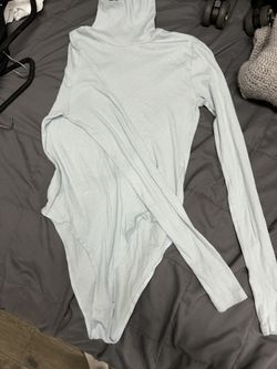 Light Blue Turtleneck Bodysuit
