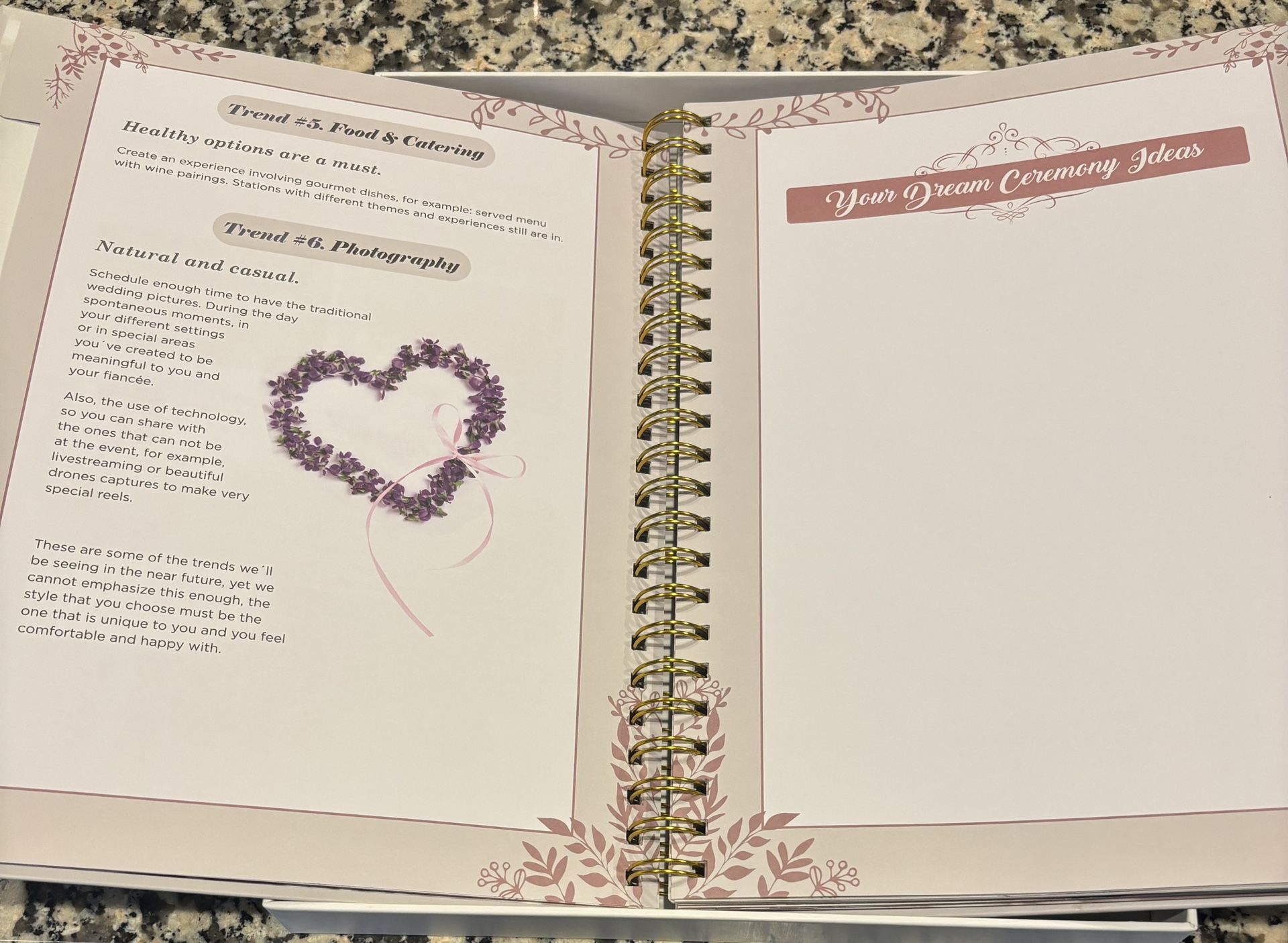 Keepsake  Spiral Wire Wedding Planner Book and Organizer New  in  Box . 12” x 10”