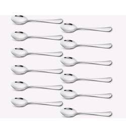 HIWARE 12-Piece Stainless Steel Teaspoons, Silverware Set, Dishwasher Safe