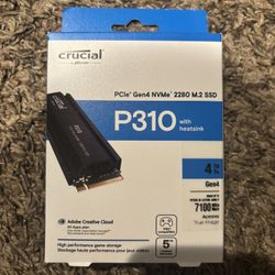New Crucial P310 (2280) 4TB PCle Gen4 NVMe Gaming PS5 SSD with Heatsink. Shoot Me Offer!