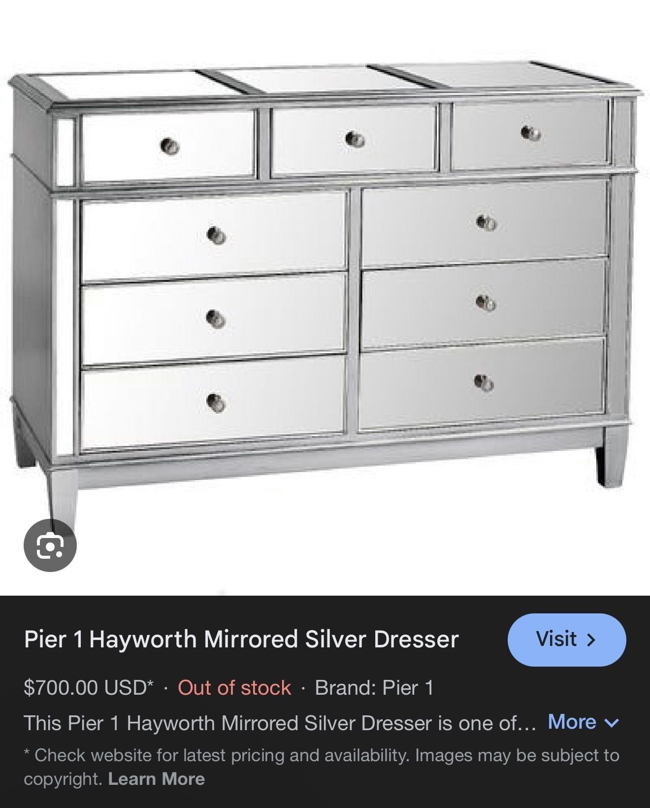 Mirrored Dresser & Nightstand 