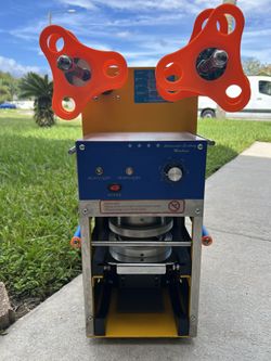 Auto Stainless Steel Plastic Bubble Tea Sealing Machine Commercial Sealer Cup New