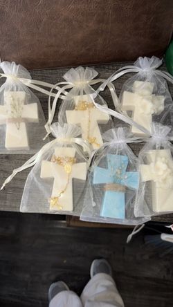 Cross-Shaped Soaps with Rosary Party Favors