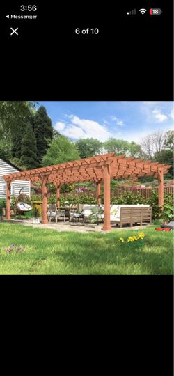 24 ft. W x 12 ft. D Cedar Wood Patio Pergola Shade Structure for Outdoor worth $1500