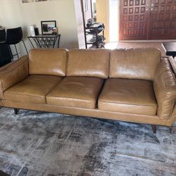 Stylish Faux Leather Couch 
