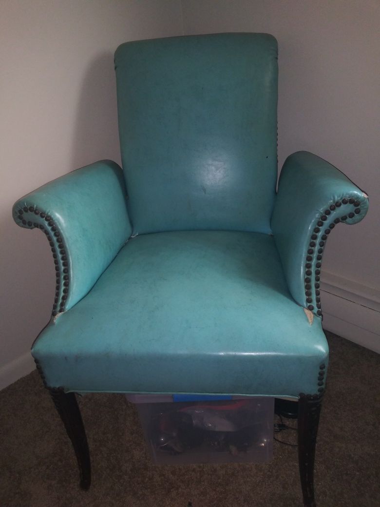 Antique powder blue chair