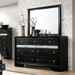 Black Contemporary Dresser 63” W X 16.5 Deep X 38” High 