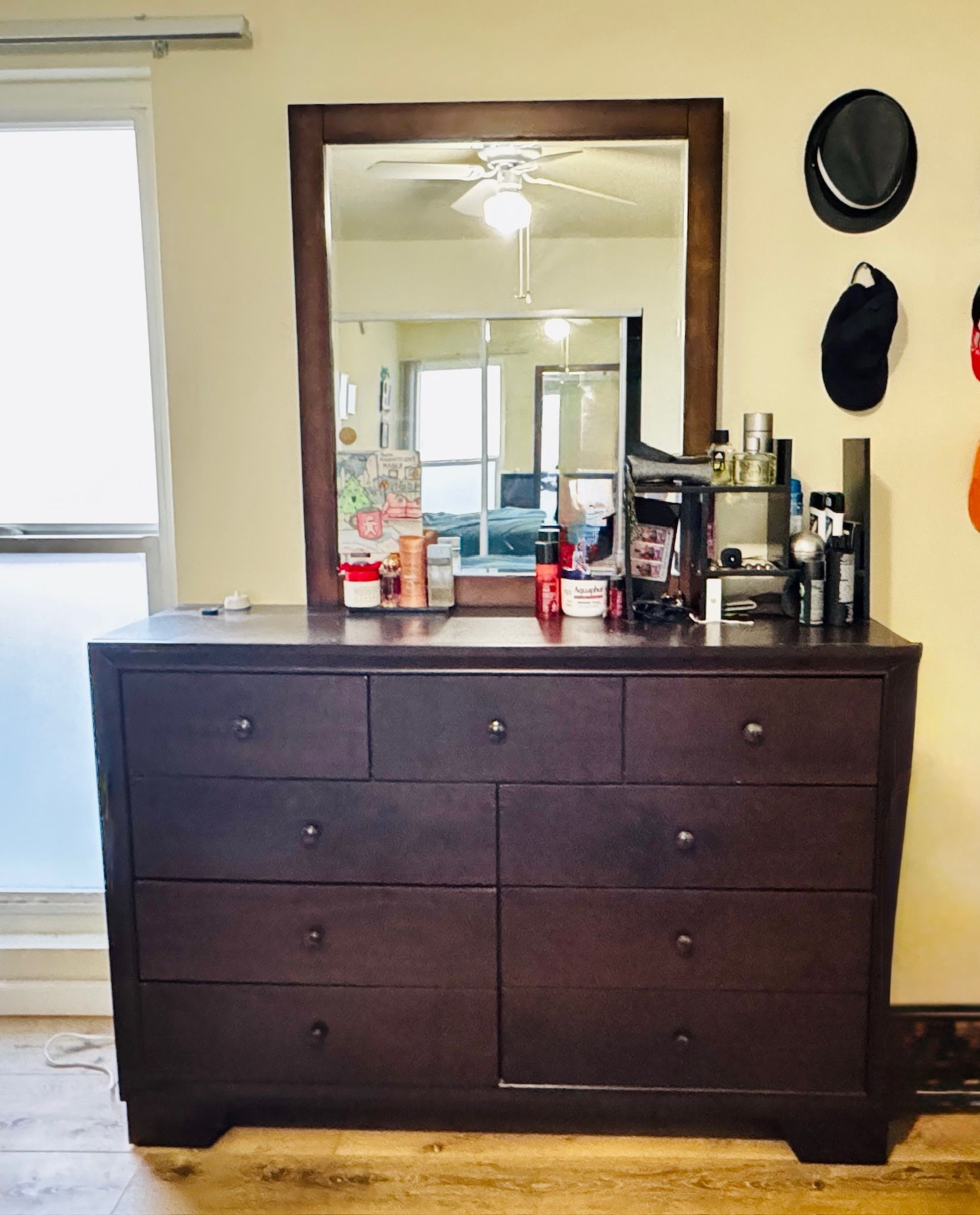 Large Spacious Dresser And Mirror, Very Good Condition