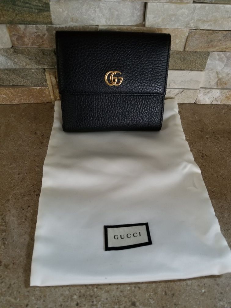 Gucci Leather French Flap Wallet