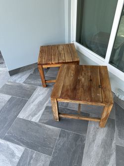 Fifth & Shore Teak Outdoor End Tables (pair)
