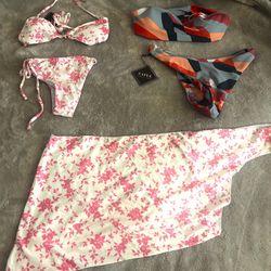 Zaful Floral/Striped Bikinis, Never Worn/New