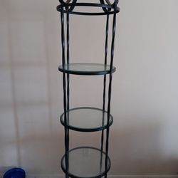 Metal And Glass Round Shelves 