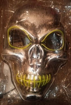LED Light-Up Skull Mask + Touchscreen Gloves Set – Brand New