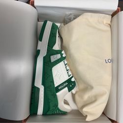 Louis Vuitton Trainer Green White Sneakers