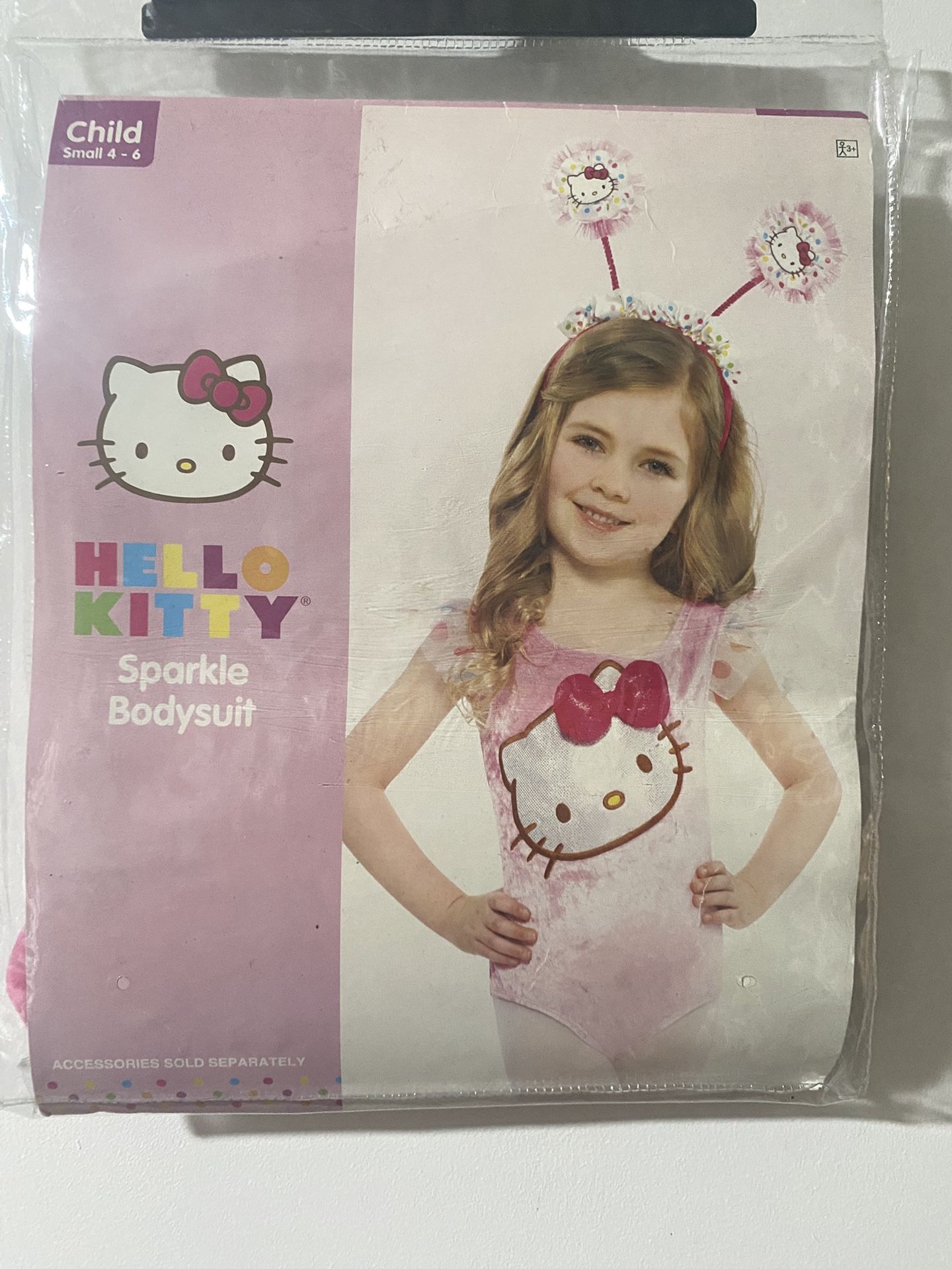 Hello Kitty Sparkle Bodysuit Size Child 4-6 Costume 