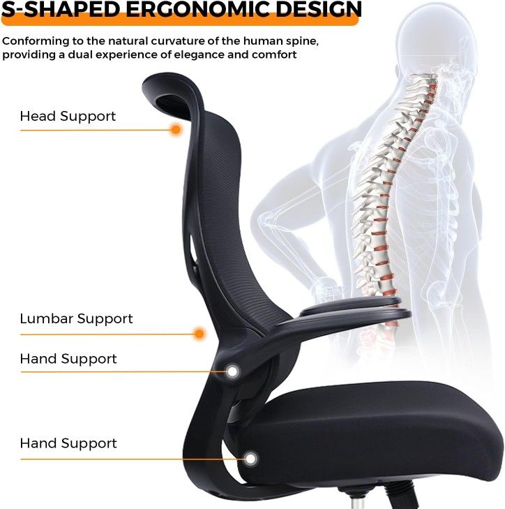 Stylish Ergonomic High Back Mesh Reclining Office Chair for Small