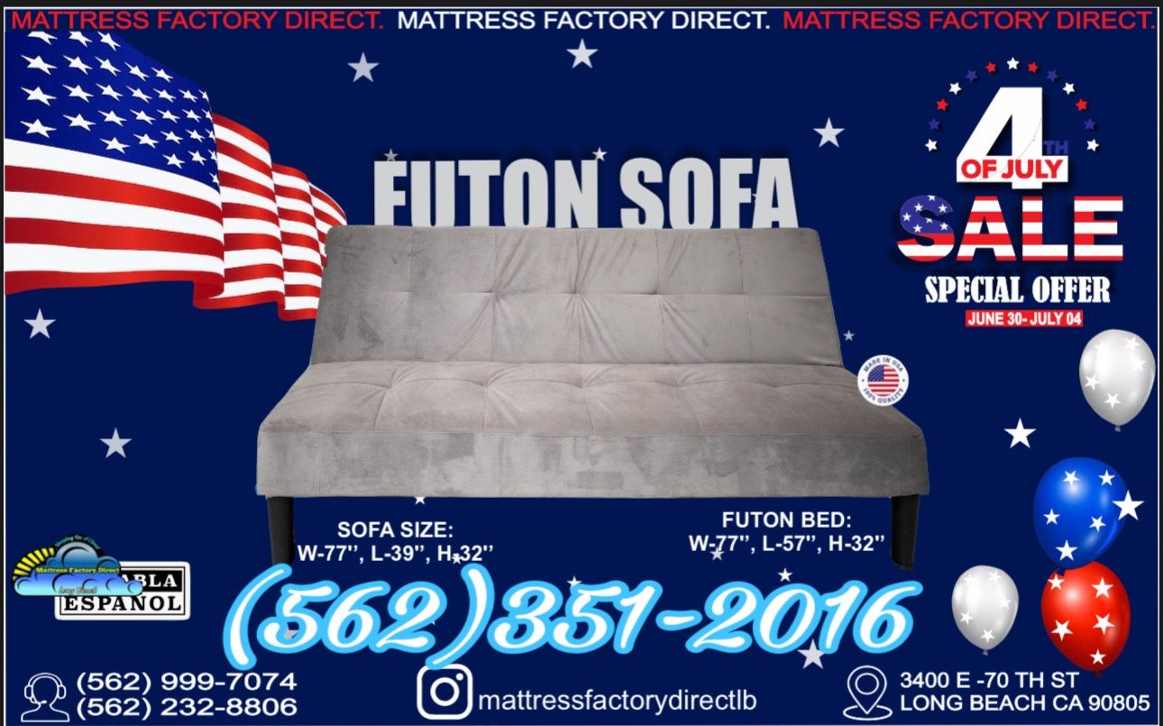 Grey Futon Couch Sofa Convertible Cama