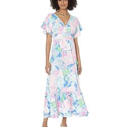 Lilly Pulitzer Jessie Midi Dress in Multi 'Peony For Your Thoughts' print  NWT Large Maxi for Sale in Fort Myers, FL - OfferUp