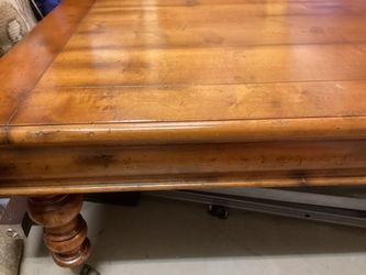 Vintage Square Solid Wood Coffee Table With Wheels Asking $450. Obo