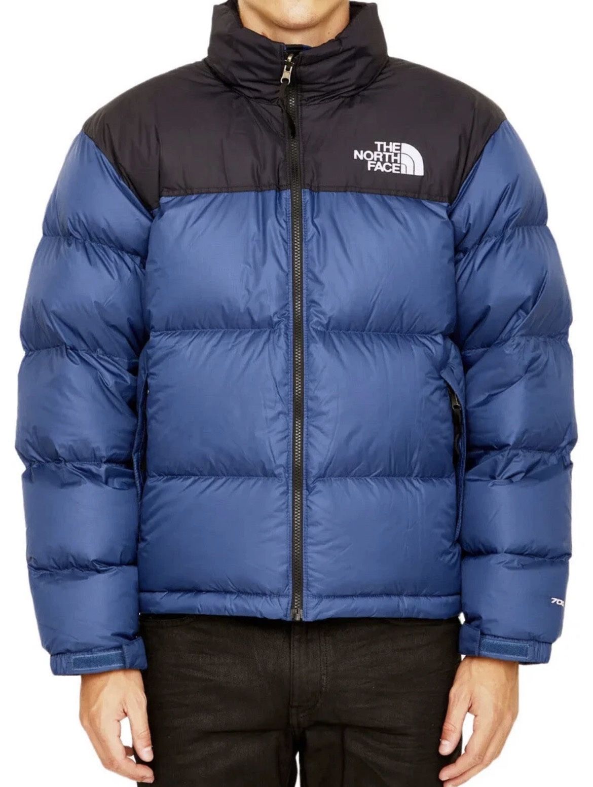 The North Face blue puffer jacket