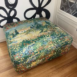 Art-Inspired Ottoman With Wheels