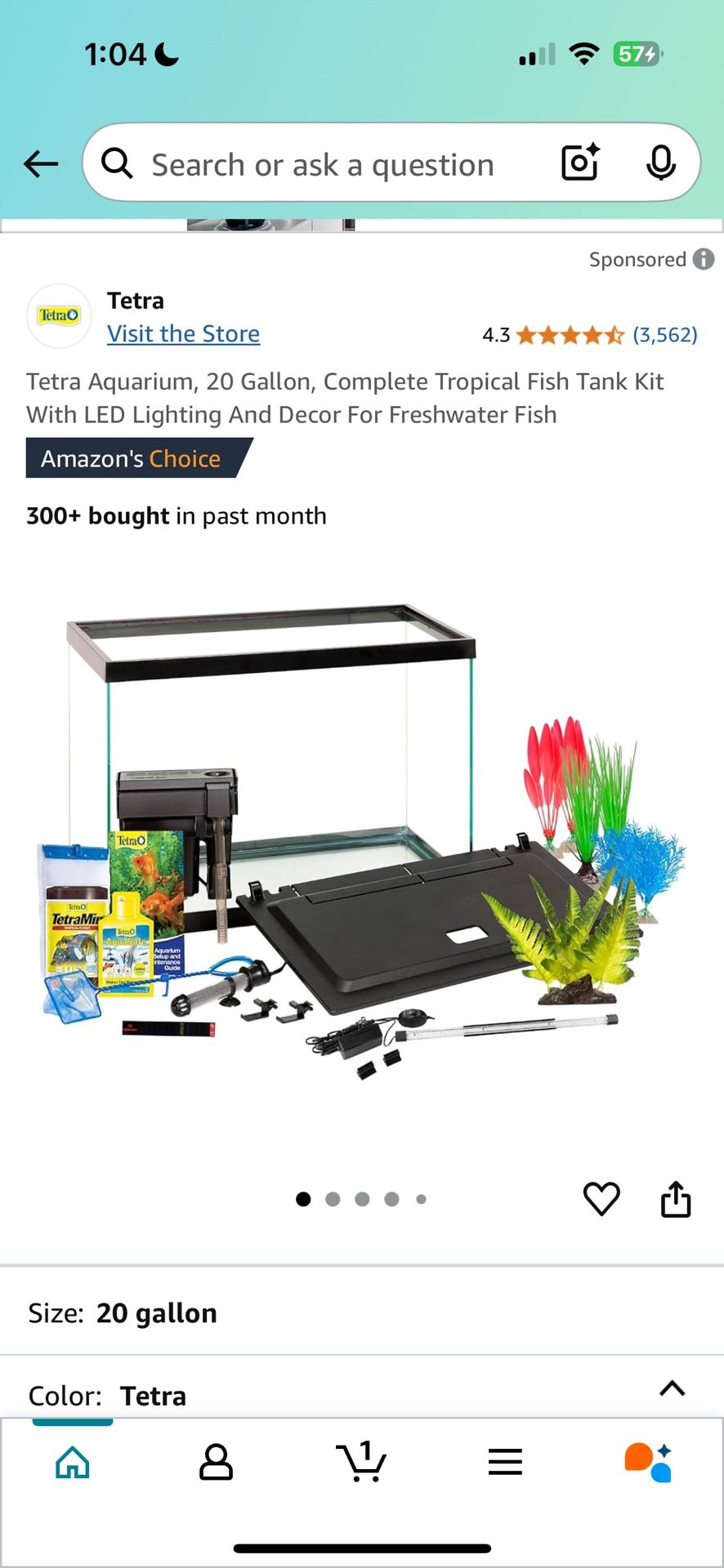 Tetra 20-Gallon Complete Tropical Fish Aquarium Kit + EXTRAS!