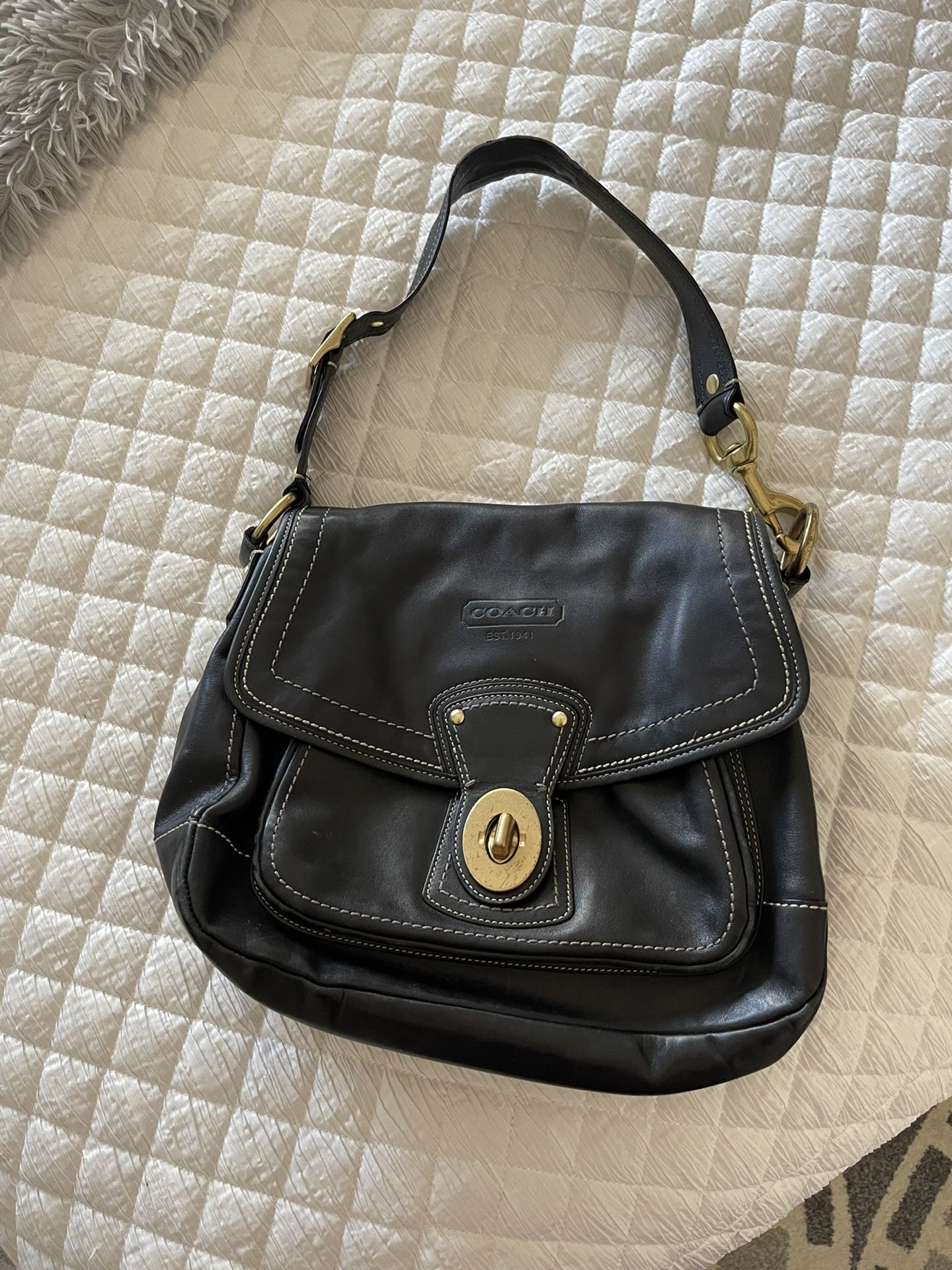 COACH Legacy Ali F12854 Vintage Black Leather Purse 65th 