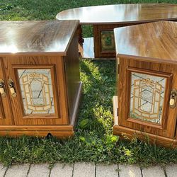 Coffee Table With 2 Side Table Set Mirrored 