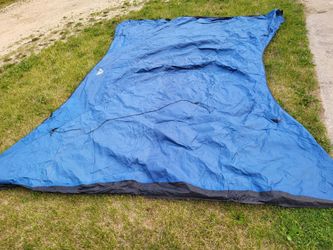 large blue canvas tent cover (does NOT include tent) can be used just as a tarp
