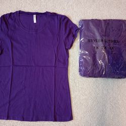 6 Pack of Women Blank Purple T-shirts (New)