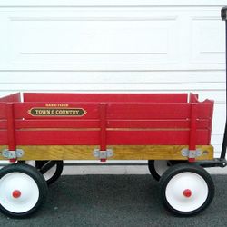 Radio Flyer - Town & Country Red and Brown Vintage Wagon
