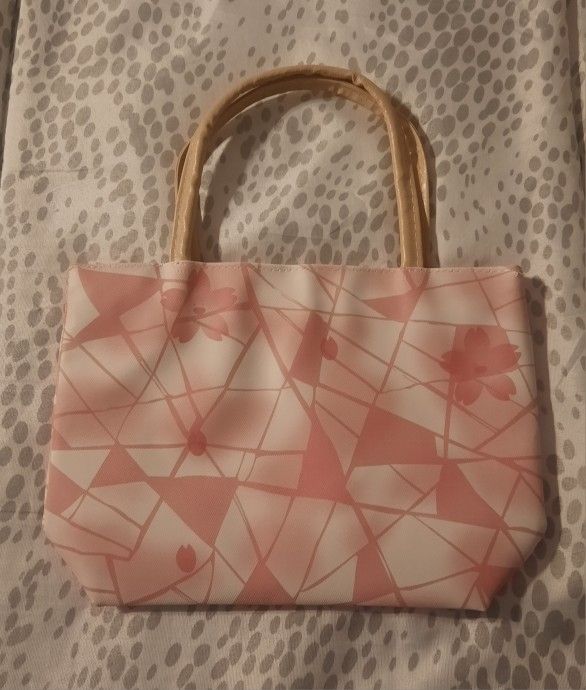 Pink/Tan  Mini Tote Bag 