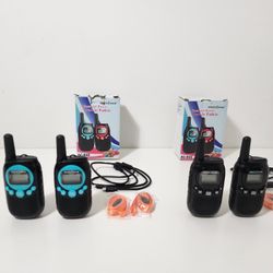 4-Pack Rechargeable Walkie Talkies For Adults Long Range 5 Miles USB Charger 22CH VOX Flashlight LCD FRS Two Ways Radio Walky Talky