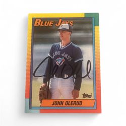 1990 Topps Traded John Olerud Rookie Autographed Baseball Card