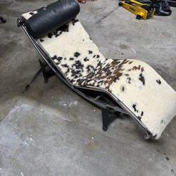 cow fur lounge chair