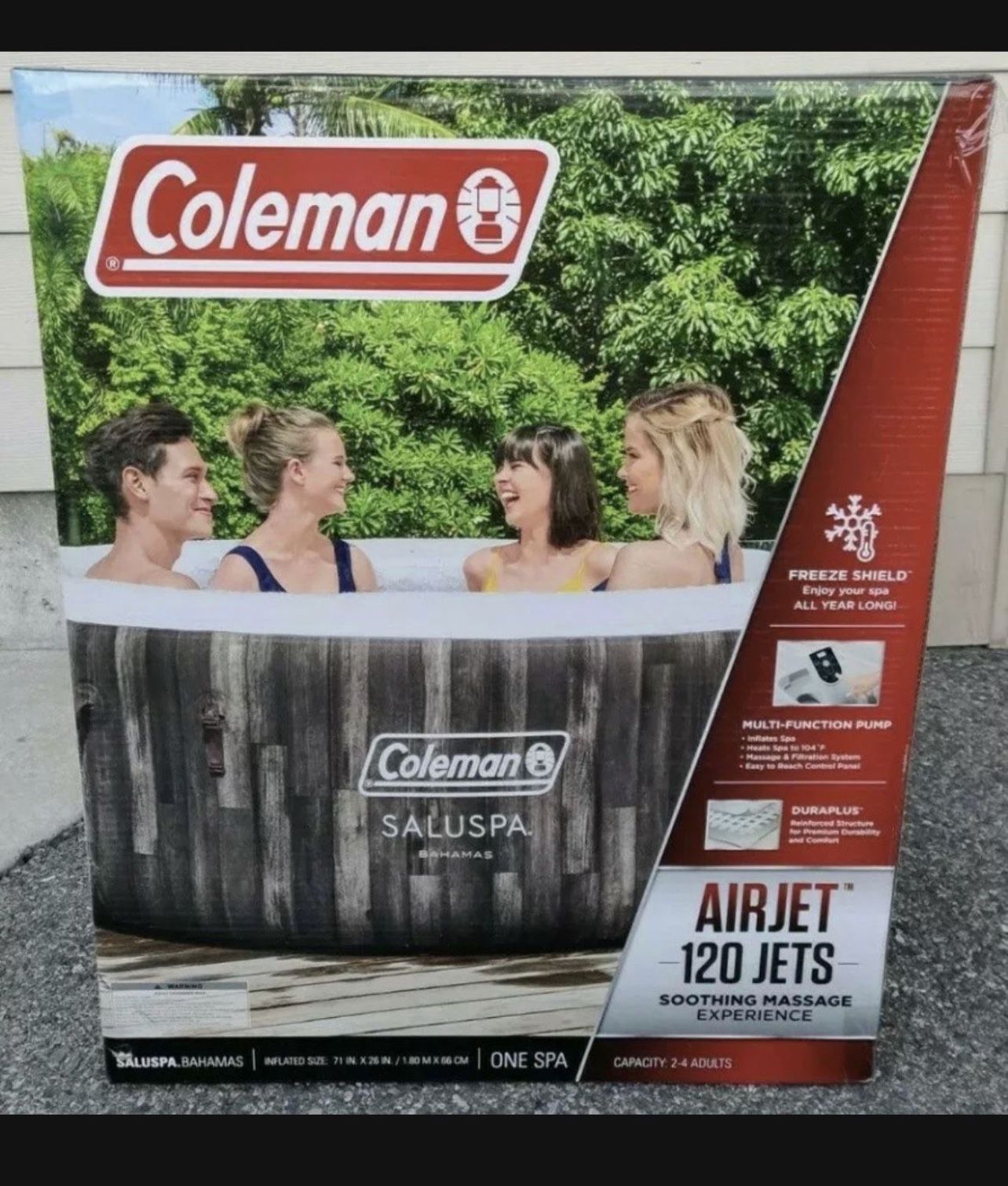 Coleman Saluspa 71" x 26" Bahamas AirJet Inflatable Hot Tub with Remote Control  