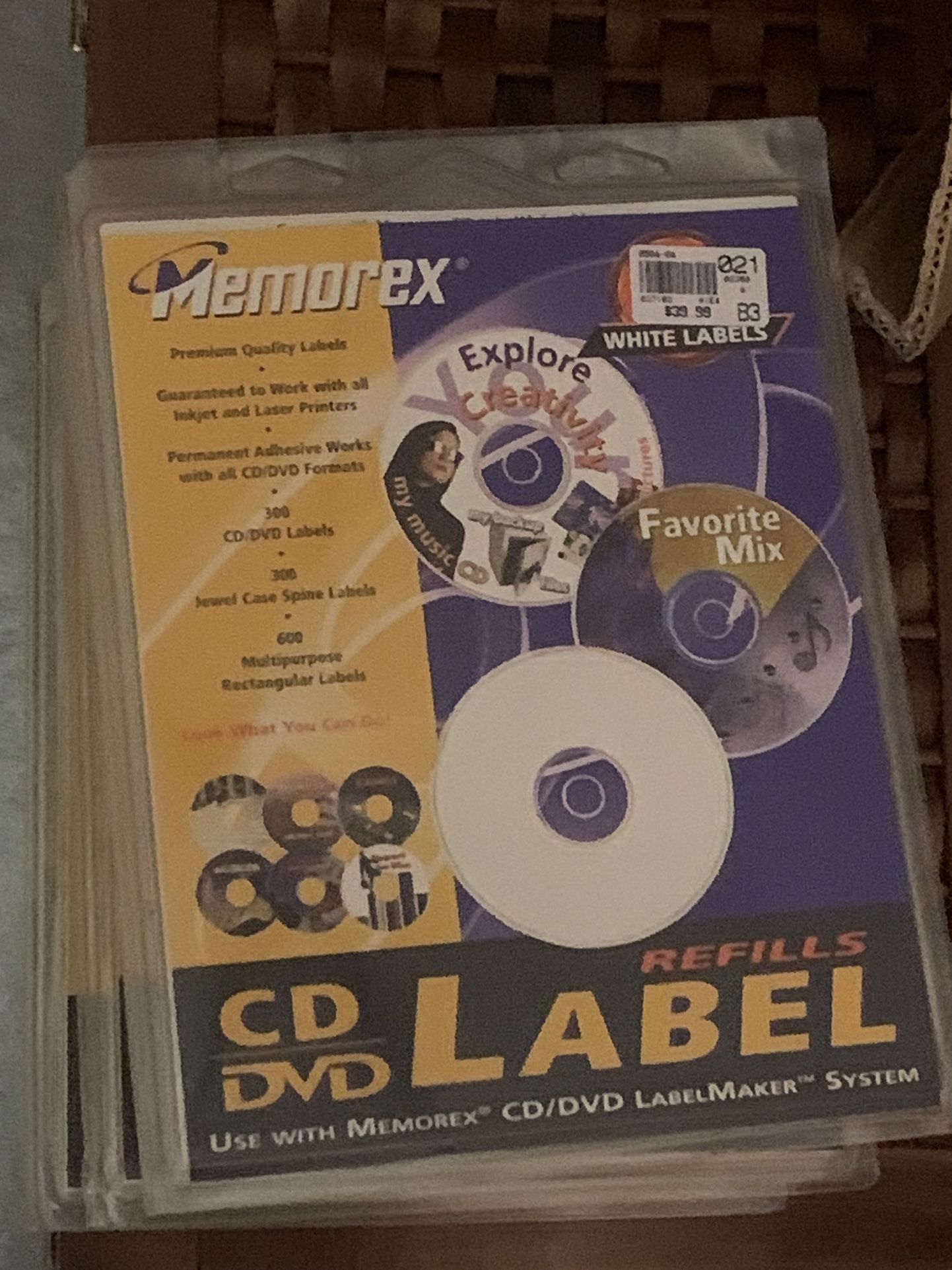 CD DVD LABEL REFILLS $20 EACH BOX