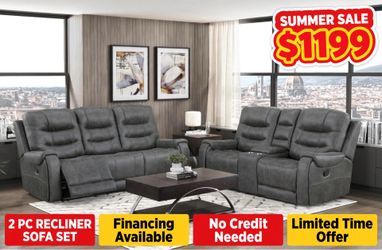 2 PC RECLINER SOFA AND LOVESEAT