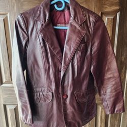 Leather Jacket Womans Sz 7/8