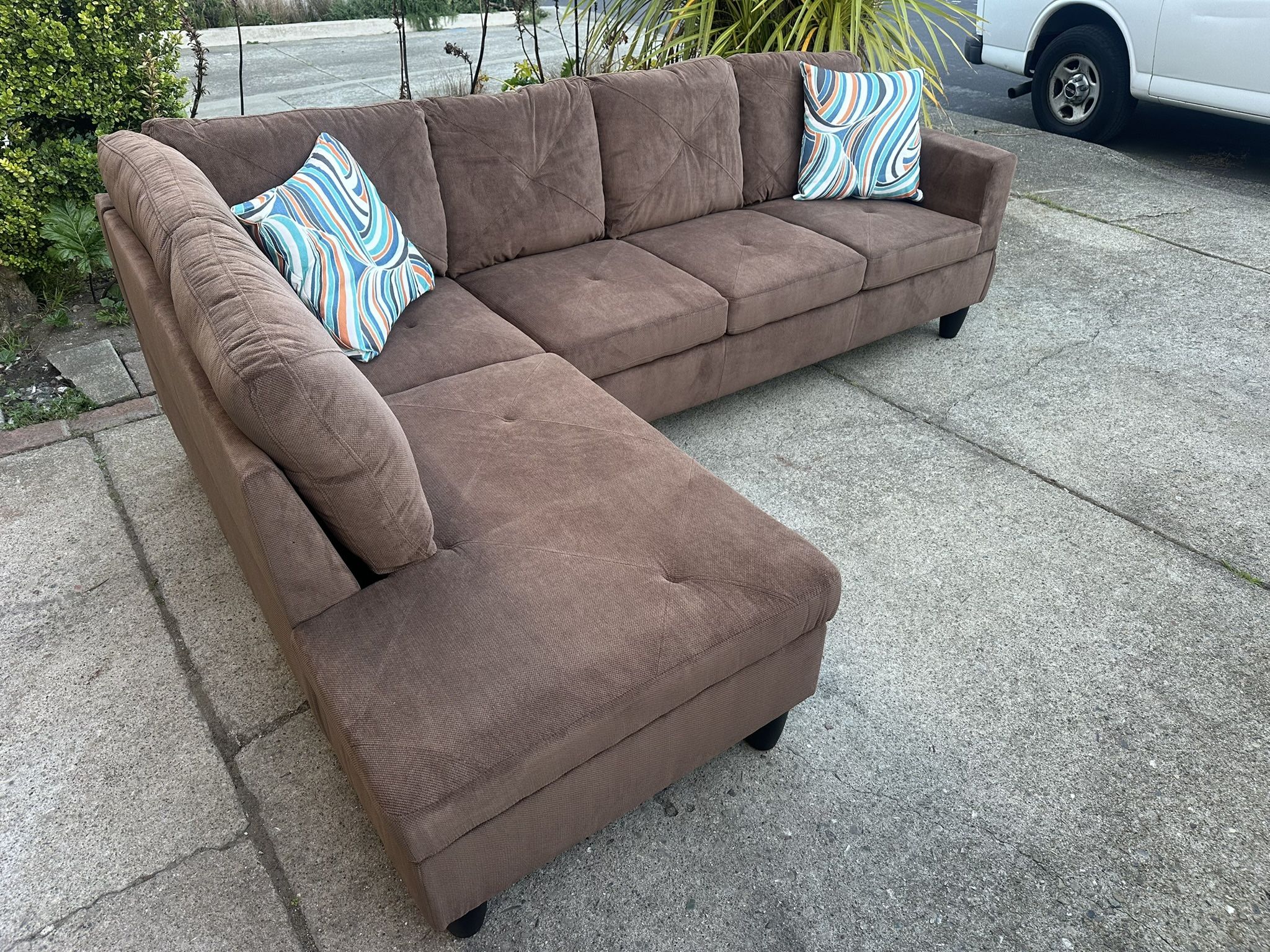 NEW Brown Microfiber Sectional Couch-FREE Delivery